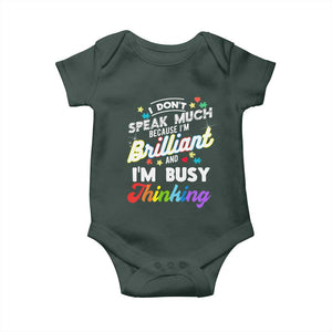 Autism Awareness Baby Onesie I Dont Speak Much Brilliant ASD Autistic Pride TS10 Print Your Wear