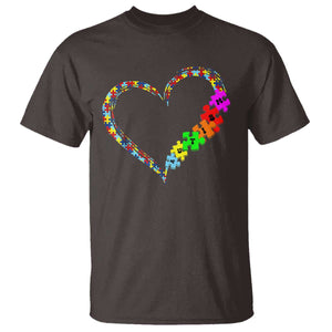 Autism Awareness Love Heart Puzzle Piece T Shirt TS10 Dark Chocolate Print Your Wear