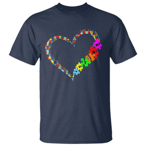 Autism Awareness Love Heart Puzzle Piece T Shirt TS10 Navy Print Your Wear