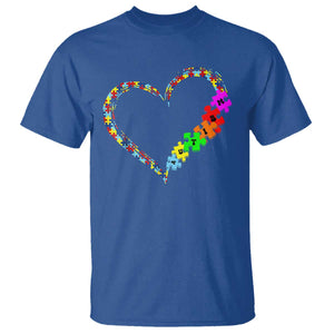 Autism Awareness Love Heart Puzzle Piece T Shirt TS10 Royal Blue Print Your Wear