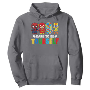 Autism Awareness Superheroes Hoodie Dare To Be Yourself TS10 Charcoal Print Your Wear