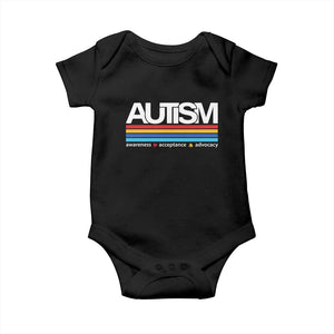 Retro Autism Awareness Acceptance Baby Onesie TS10 Black Print Your Wear