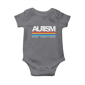 Retro Autism Awareness Acceptance Baby Onesie TS10 Charcoal Print Your Wear