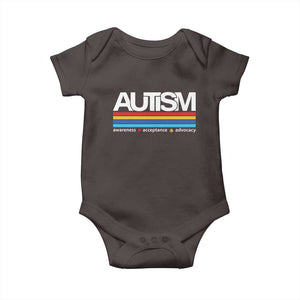 Retro Autism Awareness Acceptance Baby Onesie TS10 Dark Chocolate Print Your Wear