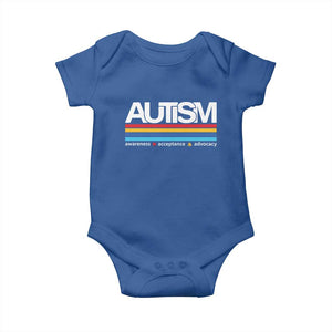 Retro Autism Awareness Acceptance Baby Onesie TS10 Royal Blue Print Your Wear