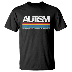 Retro Autism Awareness Acceptance T Shirt TS10 Black Print Your Wear