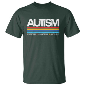 Retro Autism Awareness Acceptance T Shirt TS10 Dark Forest Green Print Your Wear