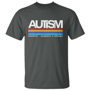 Retro Autism Awareness Acceptance T Shirt TS10 Dark Heather Print Your Wear