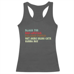 Melanin Poppin Black Girl Pride Racerback Tank Top Funny Juneteenth Saying Afro Black Women Queen TS10 Dark Heather Print Your Wear