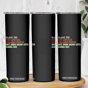 Melanin Poppin Black Girl Pride Skinny Tumbler Funny Juneteenth Saying Afro Black Women Queen TS10 Print Your Wear