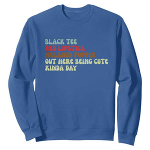 Melanin Poppin Black Girl Pride Sweatshirt Funny Juneteenth Saying Afro Black Women Queen TS10 Royal Blue Print Your Wear