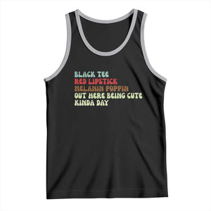 Melanin Poppin Black Girl Pride Tank Top Funny Juneteenth Saying Afro Black Women Queen TS10 Black Athletic Heather Print Your Wear