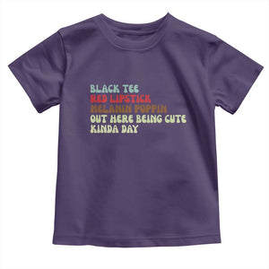 Melanin Poppin Black Girl Pride Toddler T Shirt Funny Juneteenth Saying Afro Black Women Queen TS10 Purple Print Your Wear