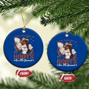 Black Cowgirl Ceramic Ornament Where Them Fans At Boots On The Ground TS10 1pc Blue Print Your Wear