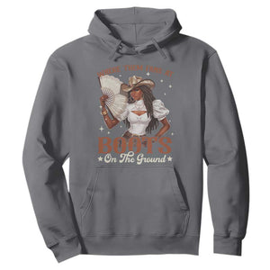 Black Cowgirl Hoodie Where Them Fans At Boots On The Ground TS10 Charcoal Print Your Wear