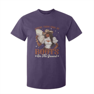 Black Cowgirl T Shirt For Kid Where Them Fans At Boots On The Ground TS10 Purple Print Your Wear