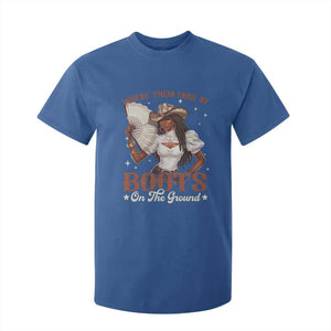 Black Cowgirl T Shirt For Kid Where Them Fans At Boots On The Ground TS10 Royal Blue Print Your Wear