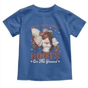 Black Cowgirl Toddler T Shirt Where Them Fans At Boots On The Ground TS10 Royal Blue Print Your Wear