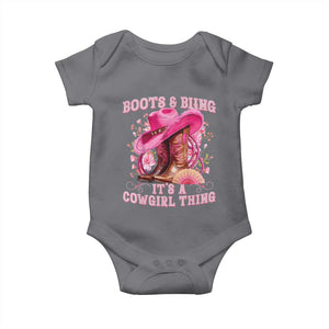 Boots and Bling Its A Cowgirl Thing Western Cowgirl Baby Onesie TS10 Charcoal Print Your Wear