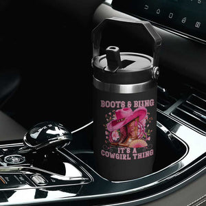 Boots and Bling Its A Cowgirl Thing Western Cowgirl Flip Straw Tumbler TS10 Print Your Wear