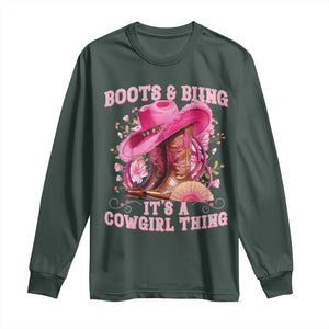Boots and Bling Its A Cowgirl Thing Western Cowgirl Long Sleeve Shirt TS10 Dark Forest Green Print Your Wear