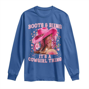 Boots and Bling Its A Cowgirl Thing Western Cowgirl Long Sleeve Shirt TS10 Royal Blue Print Your Wear