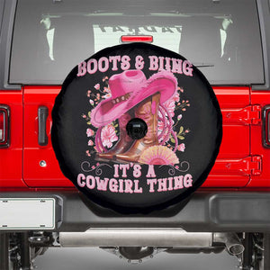 Boots and Bling Its A Cowgirl Thing Western Cowgirl Spare Tire Cover TS10 Black Print Your Wear