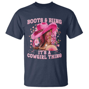 Boots and Bling Its A Cowgirl Thing Western Cowgirl T Shirt TS10 Navy Print Your Wear