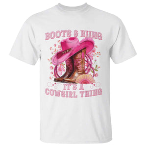 Boots and Bling Its A Cowgirl Thing Western Cowgirl T Shirt TS10 White Print Your Wear