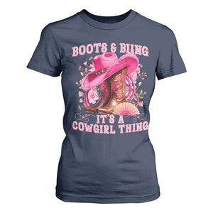 Boots and Bling Its A Cowgirl Thing Western Cowgirl T Shirt For Women TS10 Navy Print Your Wear
