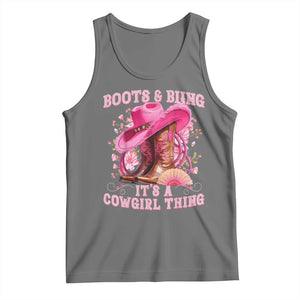 Boots and Bling Its A Cowgirl Thing Western Cowgirl Tank Top TS10 Black Heather Print Your Wear