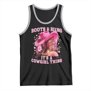 Boots and Bling Its A Cowgirl Thing Western Cowgirl Tank Top TS10 Black Athletic Heather Print Your Wear