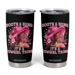 Boots and Bling Its A Cowgirl Thing Western Cowgirl Tumbler Cup TS10 Black Print Your Wear