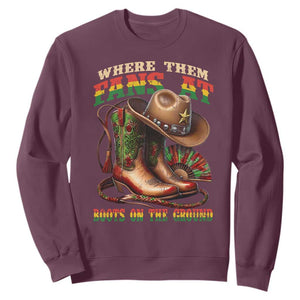 Where Them Fans At Boots On The Ground Sweatshirt Black Cowgirl Western Pride TS10 Maroon Print Your Wear