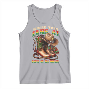 Where Them Fans At Boots On The Ground Tank Top Black Cowgirl Western Pride TS10 Athletic Heather Print Your Wear
