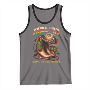 Where Them Fans At Boots On The Ground Tank Top Black Cowgirl Western Pride TS10 Deep Heather Black Print Your Wear