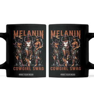 Melanin Cowgirl Swag Coffee Mug Black Women Western Pride TS10 Black Print Your Wear