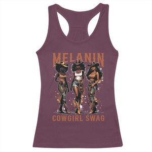 Melanin Cowgirl Swag Racerback Tank Top Black Women Western Pride TS10 Maroon Print Your Wear