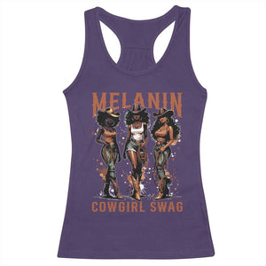 Melanin Cowgirl Swag Racerback Tank Top Black Women Western Pride TS10 Purple Print Your Wear