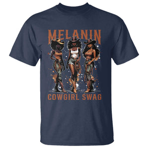 Melanin Cowgirl Swag T Shirt Black Women Western Pride TS10 Navy Print Your Wear