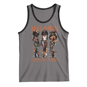 Melanin Cowgirl Swag Tank Top Black Women Western Pride TS10 Deep Heather Black Print Your Wear