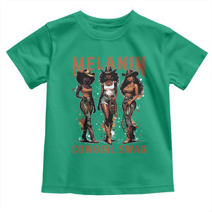 Melanin Cowgirl Swag Toddler T Shirt Black Women Western Pride TS10 Irish Green Print Your Wear