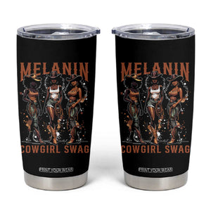 Melanin Cowgirl Swag Tumbler Cup Black Women Western Pride TS10 Black Print Your Wear