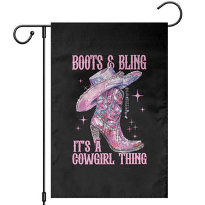 Boots and Bling Its A Cowgirl Thing Garden Flag TS10 Black Print Your Wear