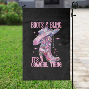 Boots and Bling Its A Cowgirl Thing Garden Flag TS10 Print Your Wear