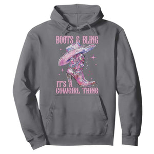 Boots and Bling Its A Cowgirl Thing Hoodie TS10 Charcoal Print Your Wear