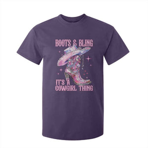 Boots and Bling Its A Cowgirl Thing T Shirt For Kid TS10 Purple Print Your Wear