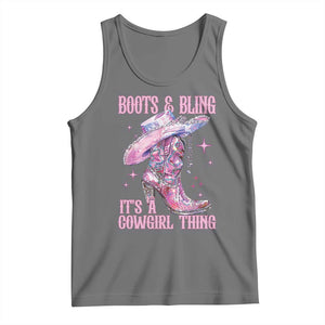 Boots and Bling Its A Cowgirl Thing Tank Top TS10 Black Heather Print Your Wear