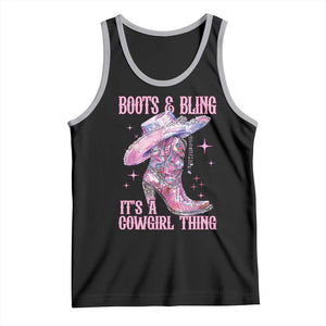 Boots and Bling Its A Cowgirl Thing Tank Top TS10 Black Athletic Heather Print Your Wear