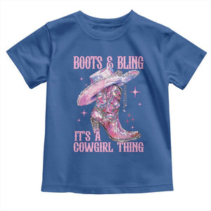 Boots and Bling Its A Cowgirl Thing Toddler T Shirt TS10 Royal Blue Print Your Wear